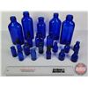 Image 1 : Cobalt Blue Bottles (20) Variety Types / Styles (Tallest 7-1/2"H) (SEE PICS!)  (Important: All Items