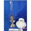 Image 6 : Coal Oil Lamp : Aladdin : Milk Glass Shade : Nickel/Chrome Base/Font : Model 12 Burner (Measures Tot