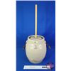 Image 1 : Medalta Butter Churn Crock : 3 Gallon Imperial : with Lid & Paddle (Measures with Paddle 27-1/2"H) (
