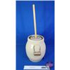 Image 7 : Medalta Butter Churn Crock : 3 Gallon Imperial : with Lid & Paddle (Measures with Paddle 27-1/2"H) (