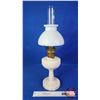 Image 5 : Coal Oil Lamp : Aladdin : Lincoln Drape : Hobnail Milk Glass Shade : Model B Burner (Measures Total 