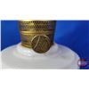 Image 6 : Coal Oil Lamp : Aladdin : Lincoln Drape : Hobnail Milk Glass Shade : Model B Burner (Measures Total 