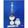 Image 7 : Coal Oil Lamp : Aladdin : Lincoln Drape : Hobnail Milk Glass Shade : Model B Burner (Measures Total 