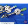 Image 2 : Green Handle Egg Beaters (3) (Longest Measures: 11-1/2") (SEE PICS!)  (Important: All Items in this 