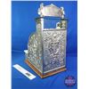 Image 14 : Candy Store Cash Register "NATIONAL" : Nickel Plated : Marble Ledge : Removable Wood Frame Base : Wo