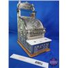 Image 1 : Candy Store Cash Register "NATIONAL" : Nickel Plated : Marble Ledge : Removable Wood Frame Base : Wo