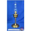 Image 2 : Coal Oil Lamp : Brass Base/Font  (Measures Total with Chimney : 23-3/4"H) (Notes: Missing Font Cap /