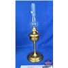 Image 3 : Coal Oil Lamp : Brass Base/Font  (Measures Total with Chimney : 23-3/4"H) (Notes: Missing Font Cap /