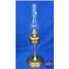 Image 5 : Coal Oil Lamp : Brass Base/Font  (Measures Total with Chimney : 23-3/4"H) (Notes: Missing Font Cap /