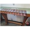 Image 4 : Bank Deposit Slip Counter : Glass Top : 10 Slot : Wood Trestle Base  (43"H x 60"W x 19-1/4"D) (SEE P