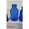 Image 3 : Cobalt Blue Bottles (Embossed) (4) : Variety (Tallest Measures: 5"H) (SEE PICS!)  (Important: All It