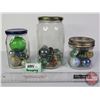 Image 1 : Marble Collection (3 Jars) Variety Including LARGE Boulders (Tallest Jar Measures: 6-3/4"H) (SEE PIC