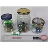 Image 2 : Marble Collection (3 Jars) Variety Including LARGE Boulders (Tallest Jar Measures: 6-3/4"H) (SEE PIC
