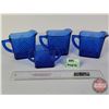 Image 1 : Cobalt Blue "Chevron" Glassware :  - (3) Creamers (All 4"H) - (1) Sugar (SEE PICS!)  (Important: All