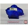 Image 1 : Cobalt Blue Glass Piggy Bank (4"H) (SEE PICS!)  (Important: All Items in this Auction Sale are locat