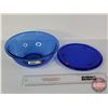 Image 1 : Cobalt Blue Glassware (2)  - Pyrex Bowl - Trivet (7-7/8"Dia) (SEE PICS!)  (Important: All Items in t