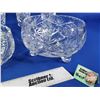Image 4 : Pinwheel Crystal Collection (13 Items) : Footed Bowls, Covered Butter Dish, Pitchers, Drinking Glass