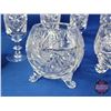 Image 6 : Pinwheel Crystal Collection (13 Items) : Footed Bowls, Covered Butter Dish, Pitchers, Drinking Glass
