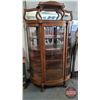 Image 1 : Oak Lions Paw Triple Curve China Cabinet : Bevel Mirror (Notes: Door & Left Panel = Quality Lexan : 