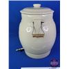 Image 5 : Alberta Potteries 5 Gallon Stoneware Water Crock "MOYER" with Lid / Spigot (18-1/2"H) (SEE PICS!)  (