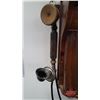 Image 6 : JYDSK Denmark Wall Telephone : Wood/Tin : c.1900 (28"H x 12"W x 10"D) (SEE PICS!)  (Important: All I