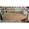 Image 1 : Store Showcase Counter : Glass Shelf : Sliding Wood/Mirror Doors (Needs TLC) (Top Glass Cracked) (36
