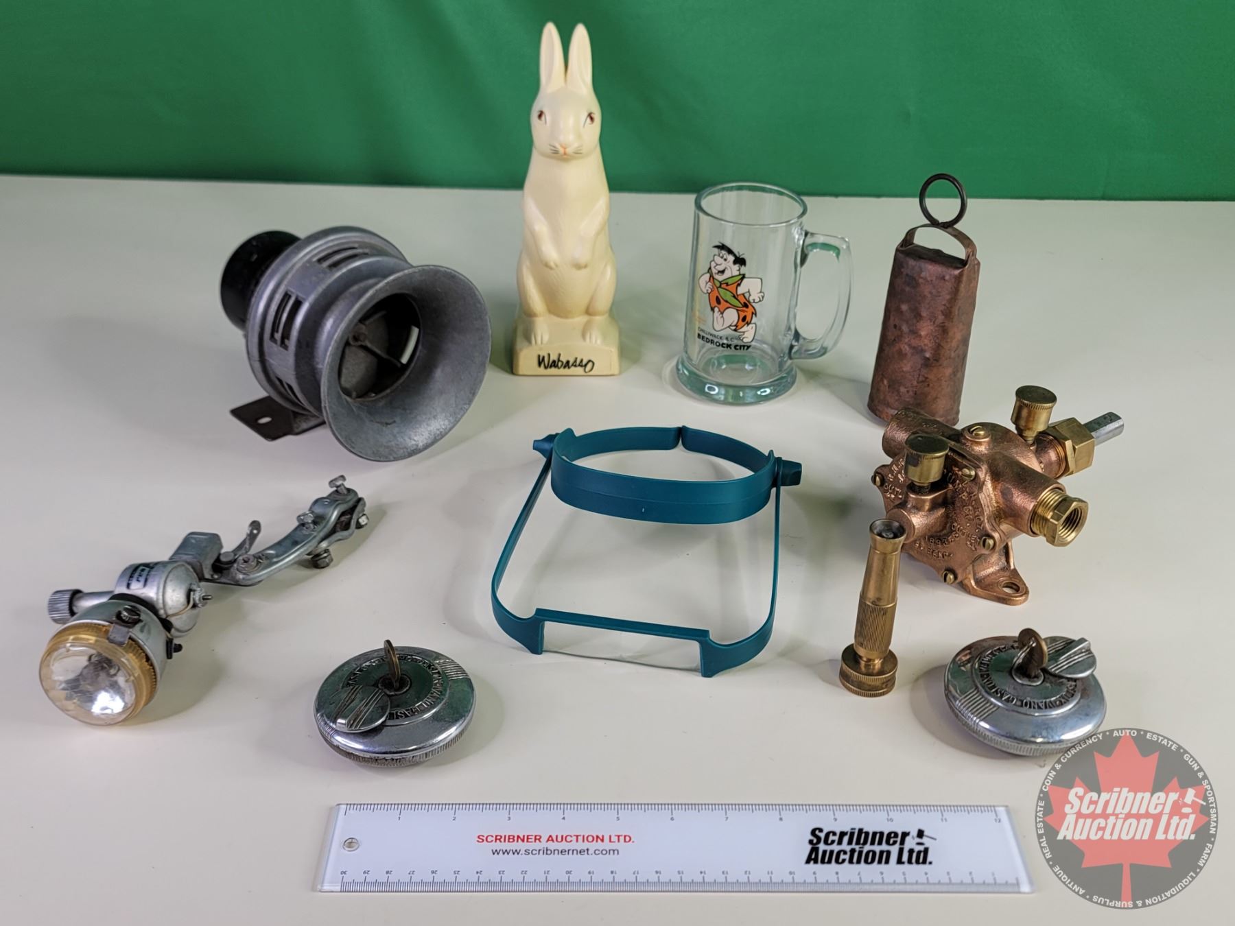 Collector Combo : 12v Siren; Fred Flintstone Mug; Copper Bell; Wabasso ...