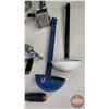 Image 2 : Vintage Kitchen Grouping : Mouli Grater; Enamel Basin; Enamel Ladles; Beaters, Scoop; Salad Cutter R