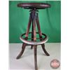 Image 8 : Oak "Commercial" Adjustable/Swivel Stool (28"H) (Note: Seat Slightly Warped) (SEE PICS!)  (Important