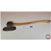Image 1 : Single Bevel Broad Axe (Handle Stamped "NOYER HICKORY Canada 08036C" (39"L) (SEE PICS!)  (Important:
