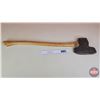 Image 5 : Single Bevel Broad Axe (Handle Stamped "NOYER HICKORY Canada 08036C" (39"L) (SEE PICS!)  (Important: