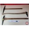 Image 1 : Tool Combo (3): Variety of Pick Axes (See Markings in Photos)  (Longest Measures: 35"L) (SEE PICS!) 