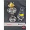 Image 7 : Coal Oil Lamp : Clear  (Measures Total with Chimney : 16"H) (SEE PICS!)  (Important: All Items in th