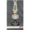 Image 2 : Coal Oil Lamp : Clear Font : Tin Base : P & A Burner (Measures Total with Chimney : 18"H) (SEE PICS!