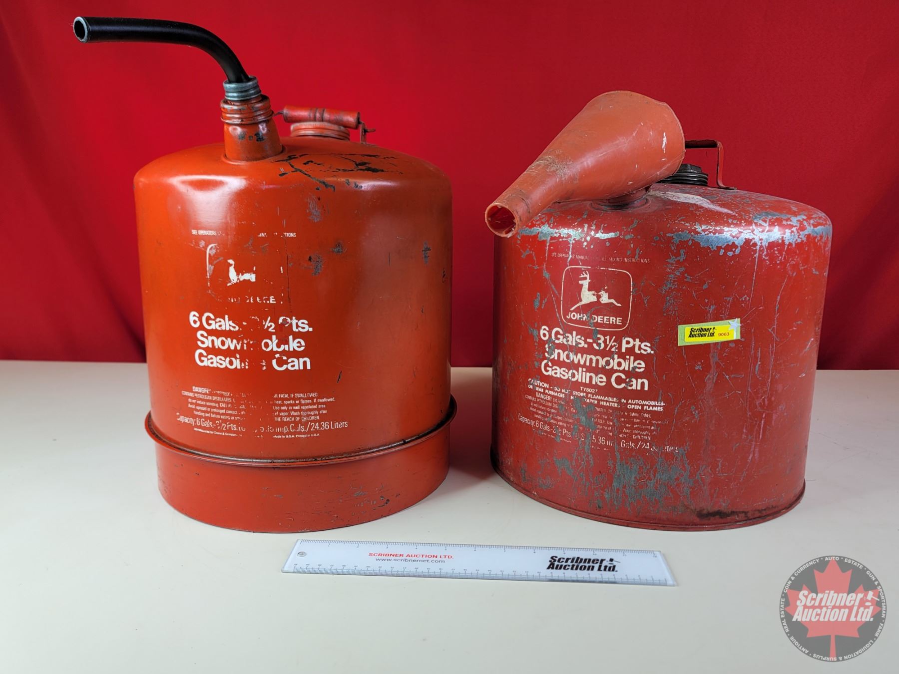 John Deere Vintage Snowmobile 6 Gallon Gasoline Cans (2) (Largest ...