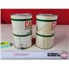 Image 5 : OIL CANS (2) CASTROL 2-Stroke Motor Oil (Cardboard) (6-1/2"H x 4"Dia) (SEE PICS!)  (Important: All I