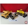 Image 1 : Construction Toys (3) : TONKA - Bulldozer  - Dump Truck (10"H x 8"W x 17"L) - Payloader (SEE PICS!) 