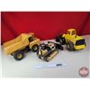 Image 5 : Construction Toys (3) : TONKA - Bulldozer  - Dump Truck (10"H x 8"W x 17"L) - Payloader (SEE PICS!) 