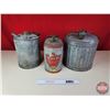 Image 1 : Galvanized Tins/Cans (3):  - Gasoline (14"H) - SMP Coal Oil - Utility  (SEE PICS!)  (Important: All 
