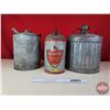 Image 2 : Galvanized Tins/Cans (3):  - Gasoline (14"H) - SMP Coal Oil - Utility  (SEE PICS!)  (Important: All 