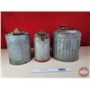 Image 4 : Galvanized Tins/Cans (3):  - Gasoline (14"H) - SMP Coal Oil - Utility  (SEE PICS!)  (Important: All 