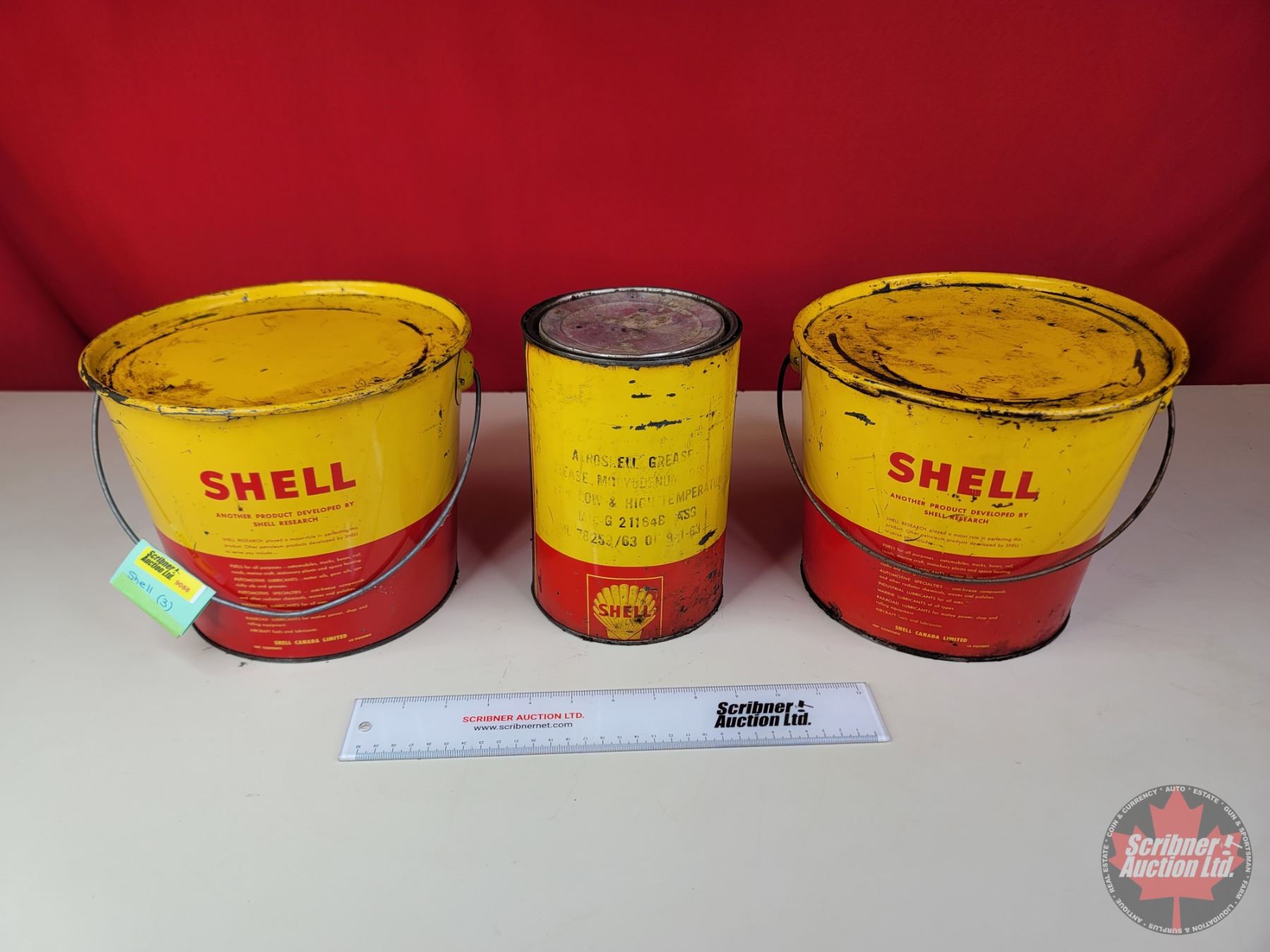 SHELL Collector Combo (3) - (2) Grease Pails (Both 7-1/2