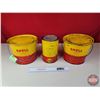 Image 1 : SHELL Collector Combo (3) - (2) Grease Pails (Both 7-1/2"H x 9"Dia)  - (1) Grease Can (SEE PICS!)  (