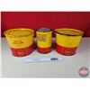 Image 6 : SHELL Collector Combo (3) - (2) Grease Pails (Both 7-1/2"H x 9"Dia)  - (1) Grease Can (SEE PICS!)  (