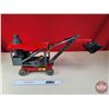 Image 1 : Construction Toy : Steam Shovel (Metal)  (Red / Grey) (12"H x 8"W x 26"L) (SEE PICS!)  (Important: A