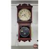 Image 1 : Large Wall Clock "INGRAHAM" (has Key) (Works for short spell, needs some attention or levelling) (38