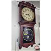 Image 6 : Large Wall Clock "INGRAHAM" (has Key) (Works for short spell, needs some attention or levelling) (38