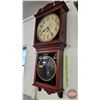 Image 7 : Large Wall Clock "INGRAHAM" (has Key) (Works for short spell, needs some attention or levelling) (38