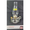Image 2 : Coal Oil : Insert Finger Lamp : Clear : White Flame Burner (Measures Total with Chimney : 11-1/2"H) 
