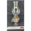 Image 2 : Coal Oil Finger Lamp : Clear : Pedestal : Nu-Style Burner (Measures Total with Chimney : 15-1/2 "H) 